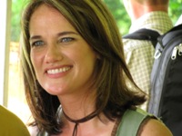 Alecia Nugent at the vendor tent after her afternoon set at the Gettysburg Bluegrass Festival, 2010