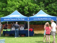 Rhonda Vincent & the Rage's area at the Gettysburg Bluegrass Festival, 2010